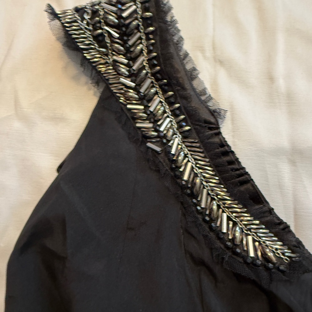 Bebe One Shoulder Black Jeweled Top Y2K Glam - Picture 3 of 9